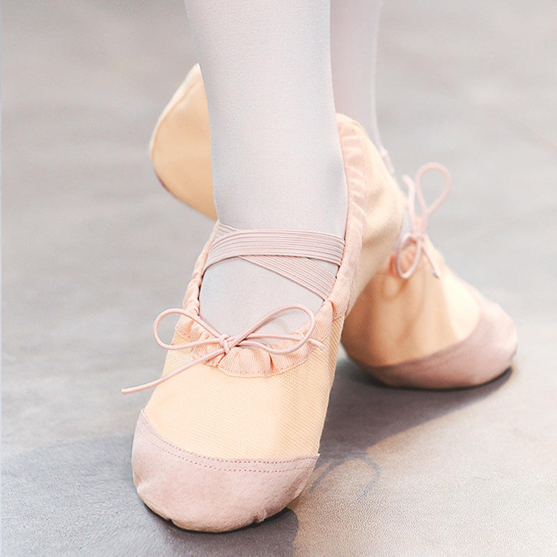 舞蹈鞋儿童红色女练功鞋小孩软底男跳舞女童猫爪成人形体芭蕾舞鞋