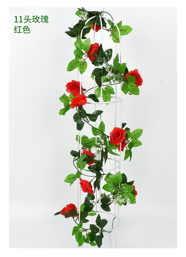 仿真玫瑰花藤空调管道缠绕仿真植物绿叶藤假花藤条装饰玫瑰藤蔓