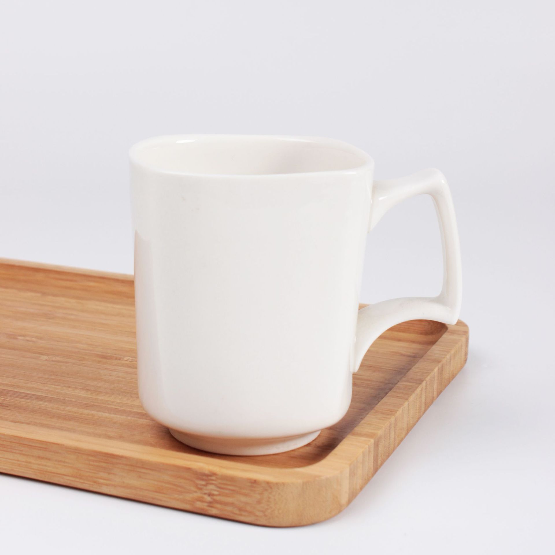 纯白马克杯陶瓷杯简约水杯带手柄杯欧式咖啡杯牛奶杯可定制logo