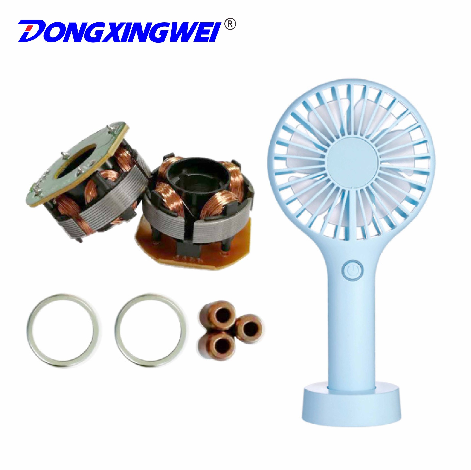 厂家直销3寸手持迷你充电风扇电机 小风扇配件 无刷马达 台式风扇