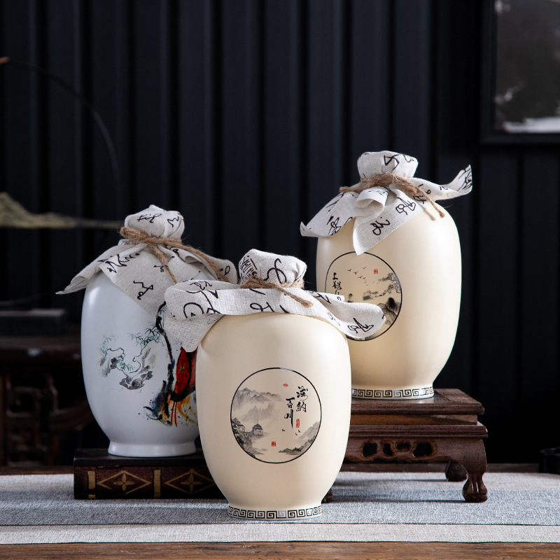 厂家供应陶瓷酒瓶 复古中式1000毫升酒罐 创意时尚小酒坛