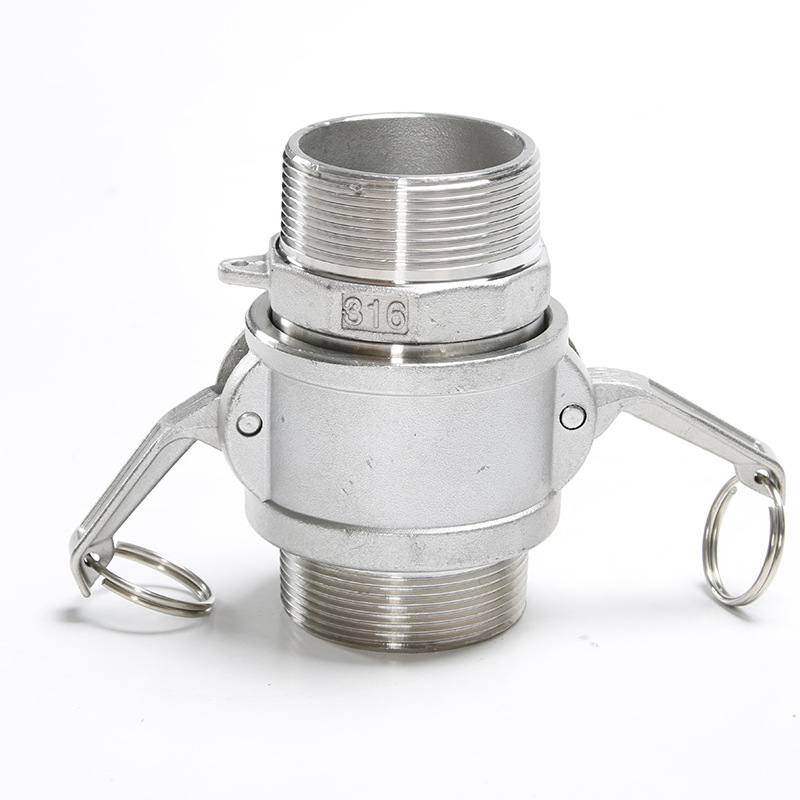 304不锈钢快速接头管道c式公母消防插头扳把式水带水管快插皮接头