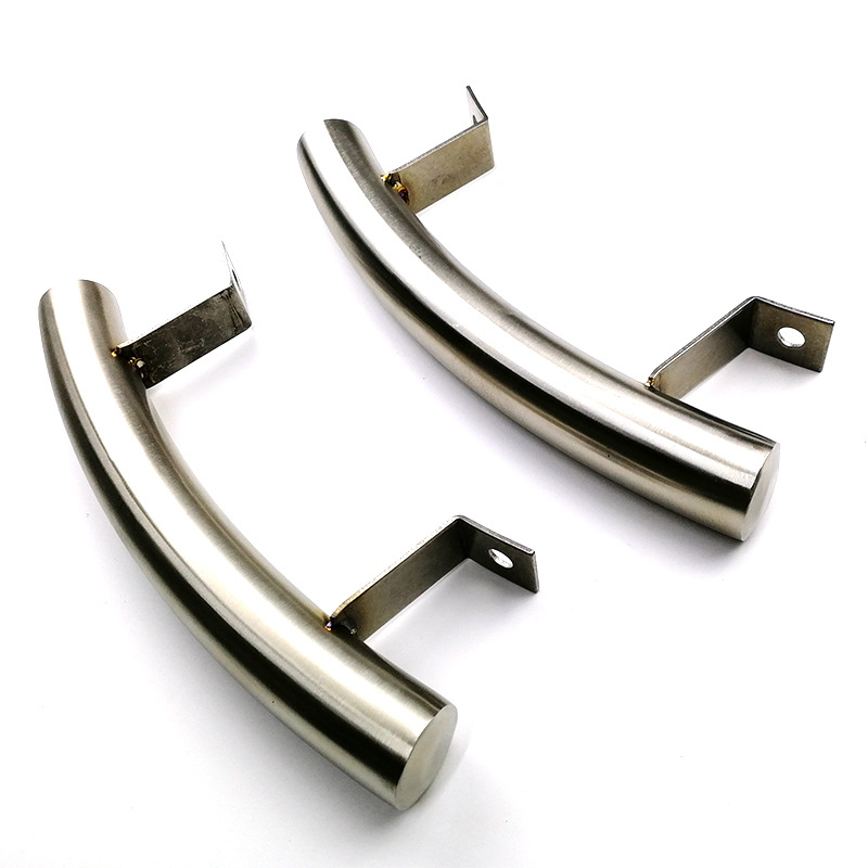 厂家直供 不锈钢圆管弧形单边拉手 衣柜橱柜家具配件可来图定制
