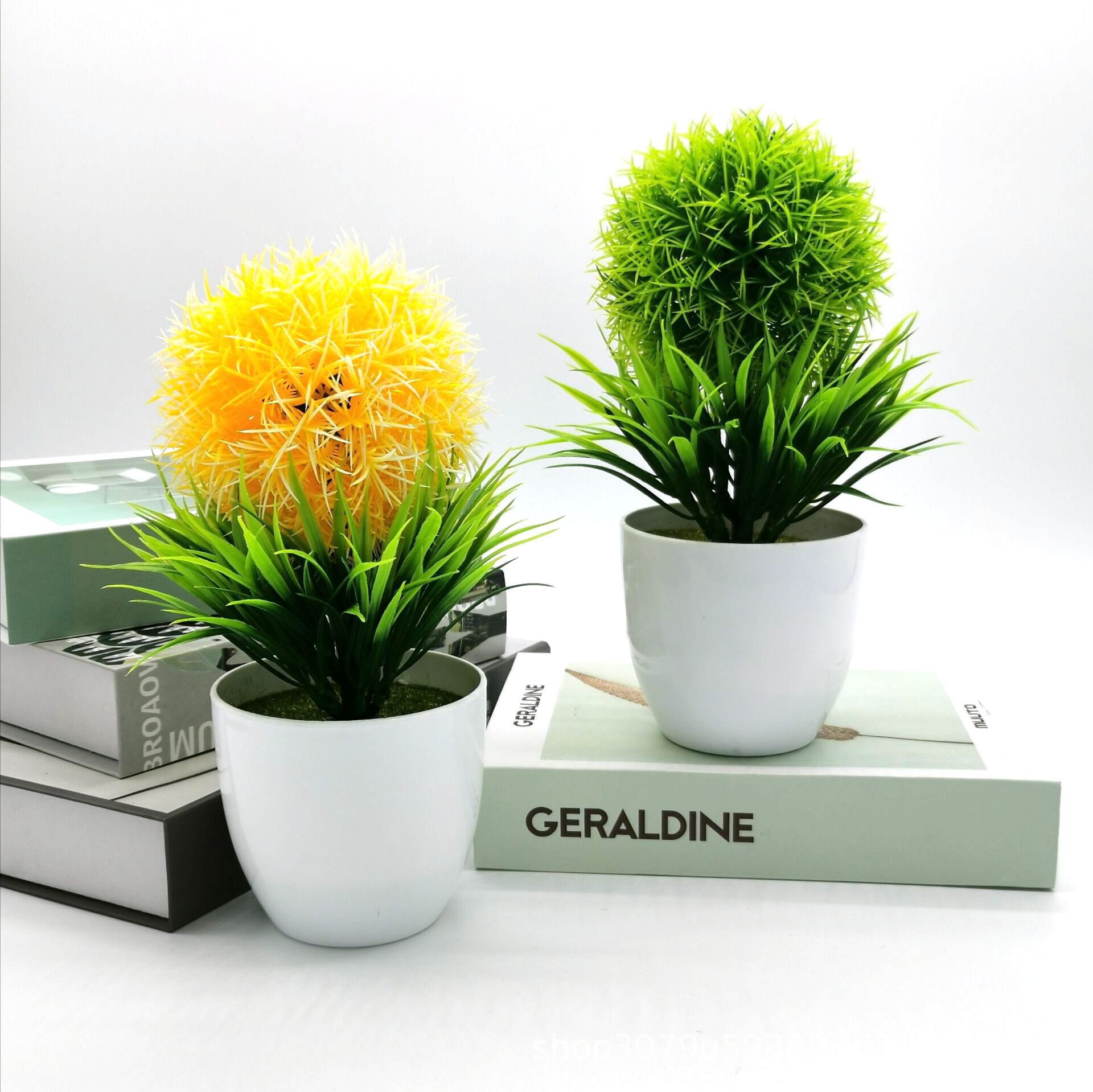 仿真花盆栽春草金鱼草球塑料花绿植假花盆栽小树盆景花卉装饰摆件