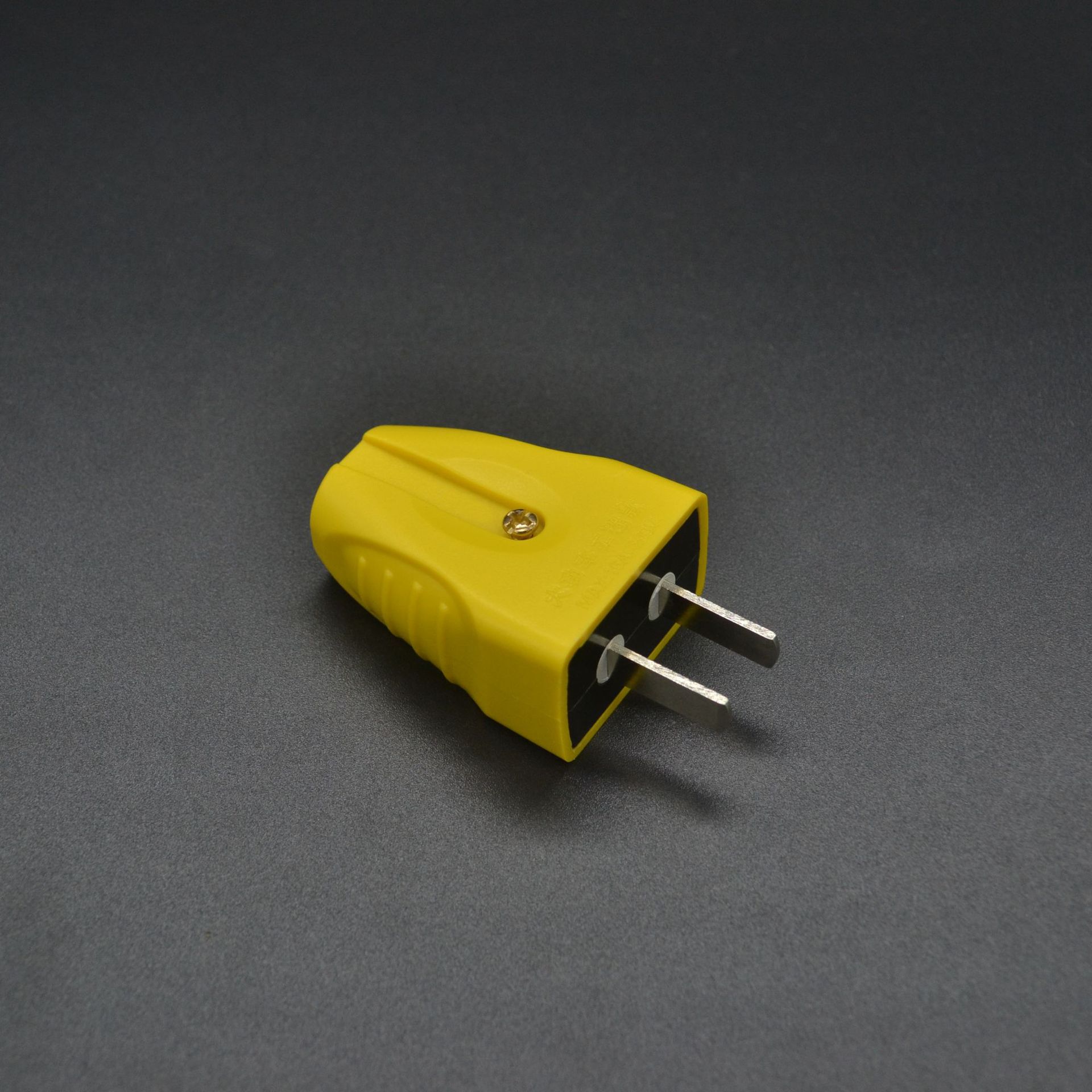 包胶转动二极电源插头10a16a两脚一体铜大功率阻燃二孔插座连接头