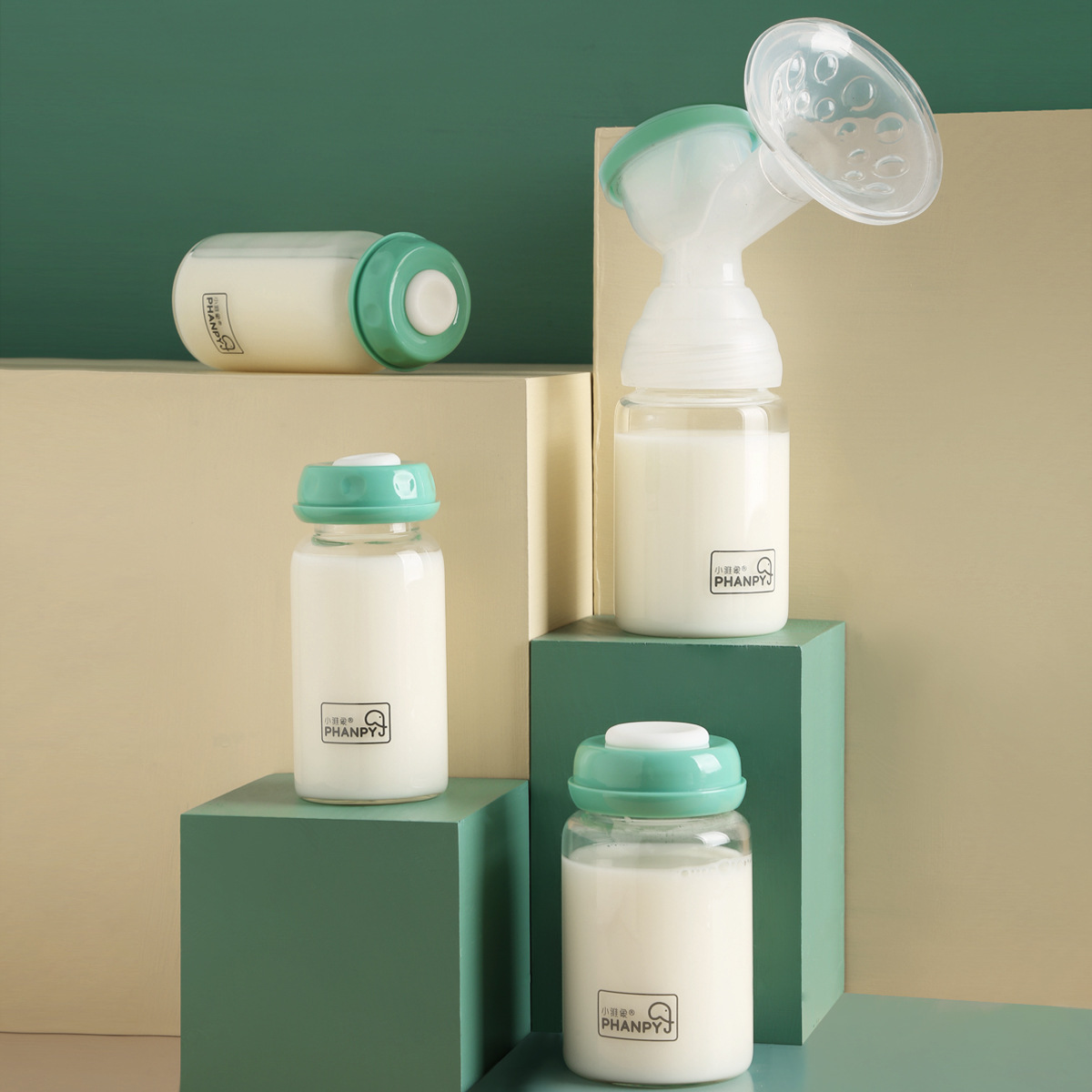 小雅象母乳保鲜瓶玻璃储奶瓶宽口径标准口径婴儿存奶瓶母乳储存杯