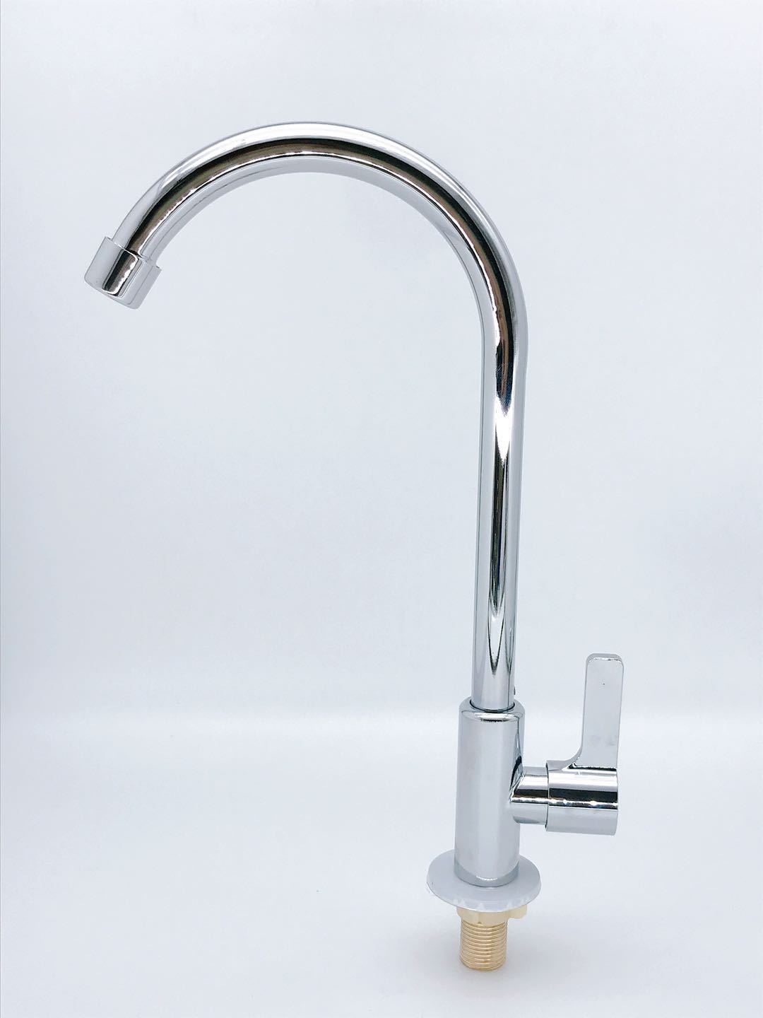 厂家直销 不锈钢电镀单冷立式 厨房洗菜盆龙头 水槽带档水龙头