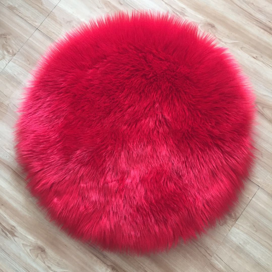 Wool-like Carpet round Floor Mat Plush Yoga Mat Bedroom Living Room Dressing Table Decorative Carpet Modern Minimalist