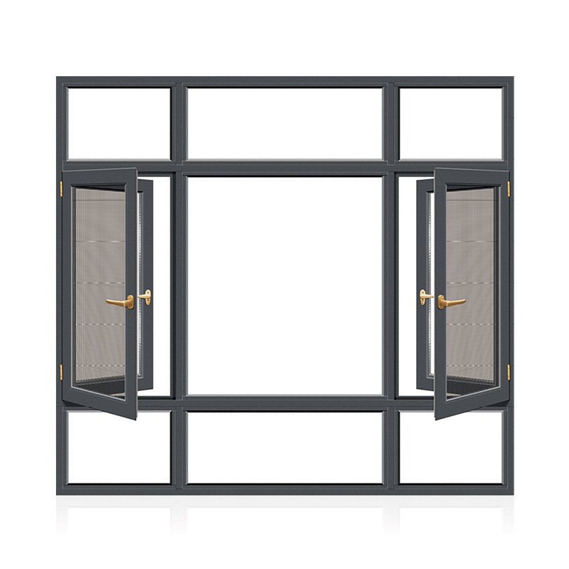 佛山铝合金门窗断桥铝窗户玻璃窗系统隔音窗窗纱一体平开窗阳台窗