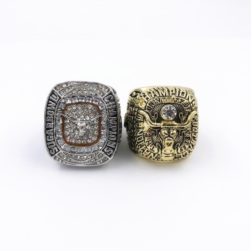 德克萨斯长角牛大学玫瑰碗冠军戒指 欧美流行饰品指环