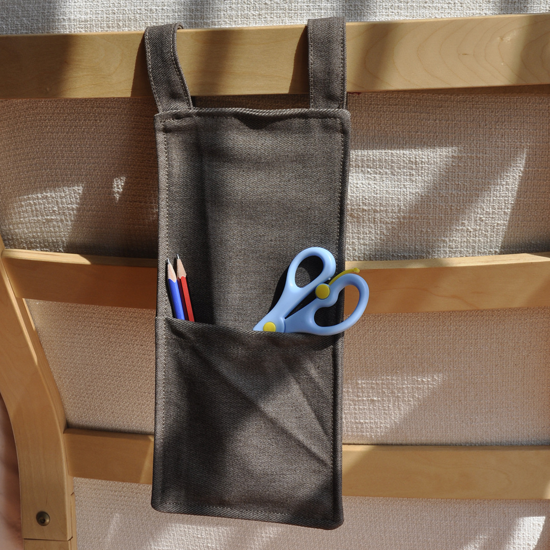 学生宿舍床铺栏杆收纳袋手机整理袋挂袋帆布布艺防尘袋