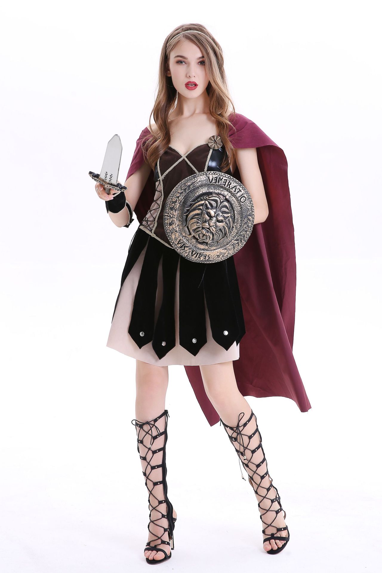 万圣节服装 中世纪古罗马斯巴达女勇士cosplay希腊女神战士表演服