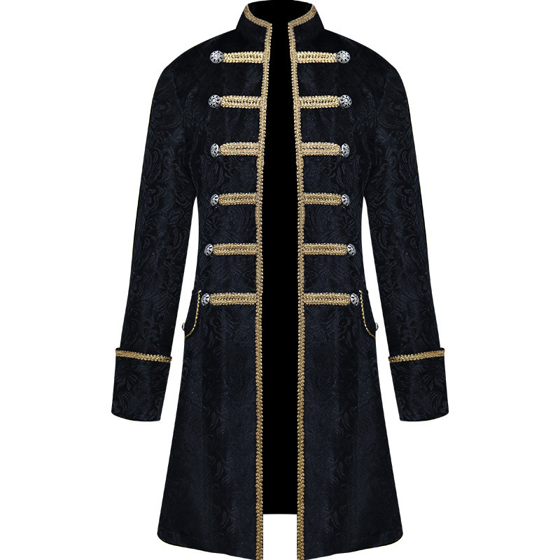 欧洲中世纪金色刺绣立领外套舞台剧表演cosplay摄影写真服饰