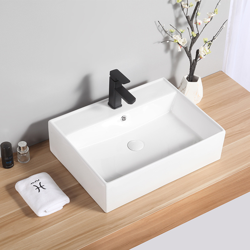 洗手盆北欧单盆挂墙酒店艺术盆方形陶瓷面盆批发卫生间洗脸台上盆