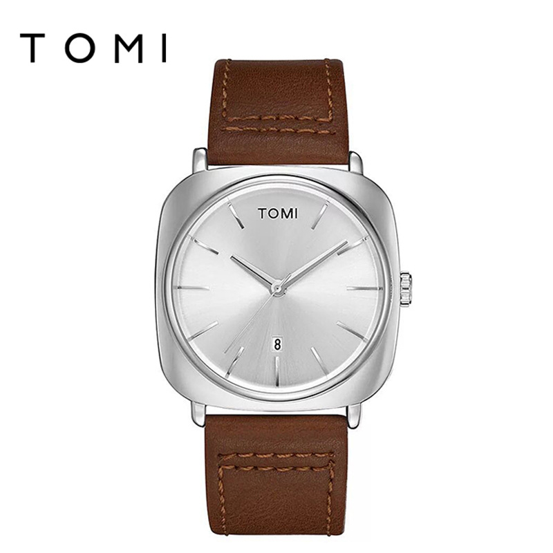 [Factory Direct Supply] Tomi Temi Square Calendar Business Men Non-Mechanical Watch Fashion Korean Style Student's Watch