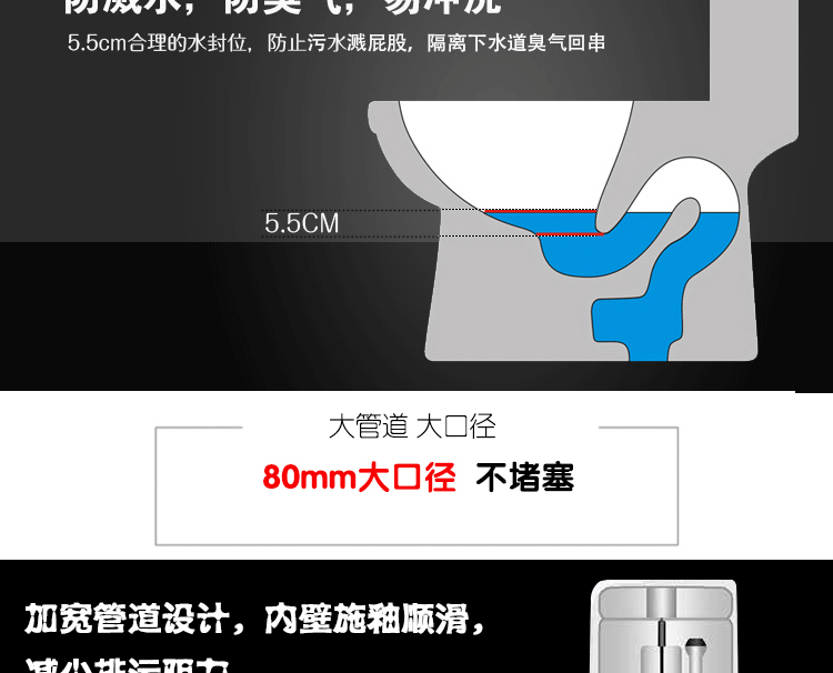 索威尔坐便器 方形马桶 葫芦型座头 适用成人小孩 80mm大管道