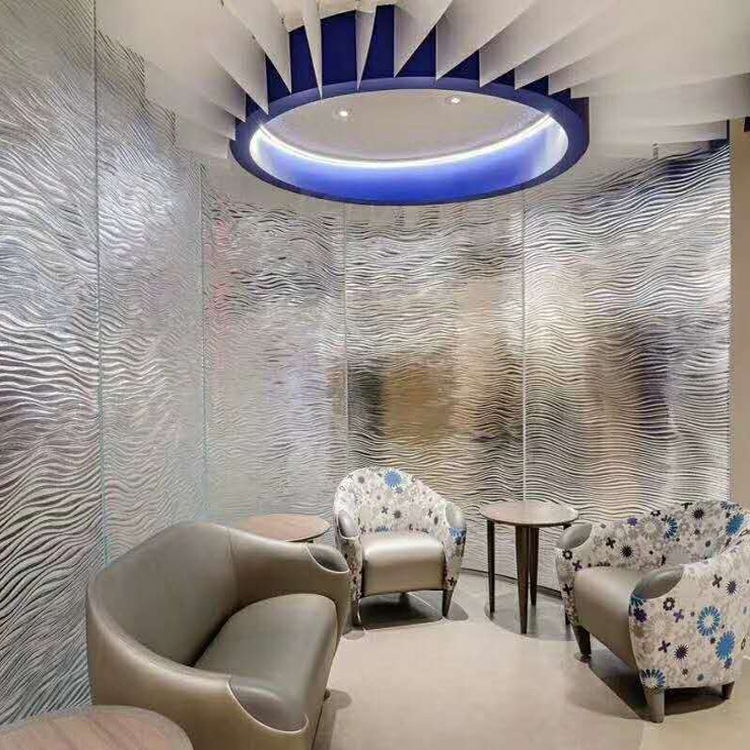 厂家定制加工 异形热熔玻璃 背景装饰墙玻璃 艺术水纹磨砂玻璃