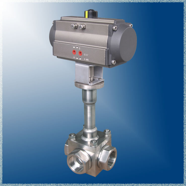 dq616f气动低温四通球阀低温内螺纹气动球阀厂家现货