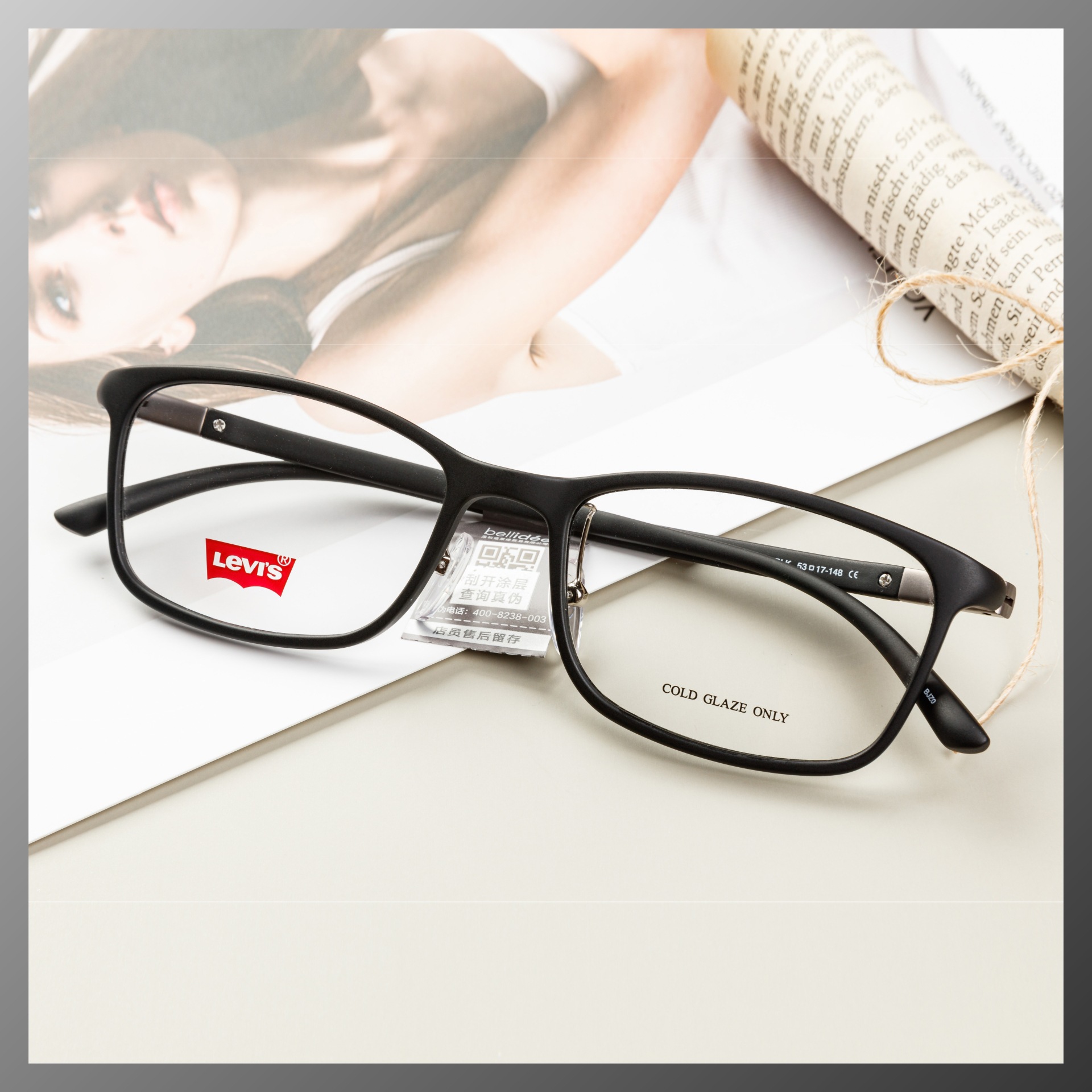 levis李维斯眼镜框可配镜片黑框近视超轻复古潮框男女镜架ls03057
