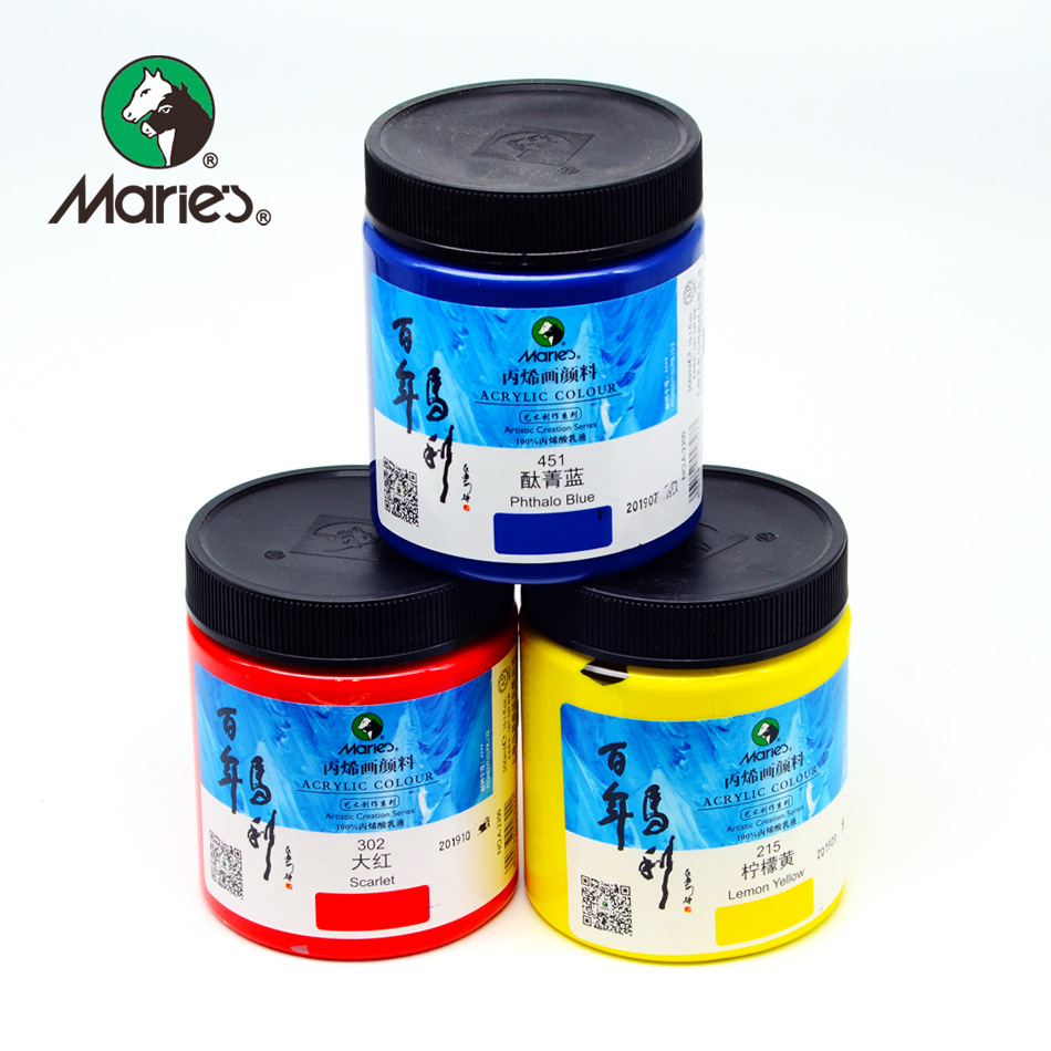 马利a2300丙烯颜料300ml墙绘手绘t恤颜料鞋diy彩绘丙烯画颜料