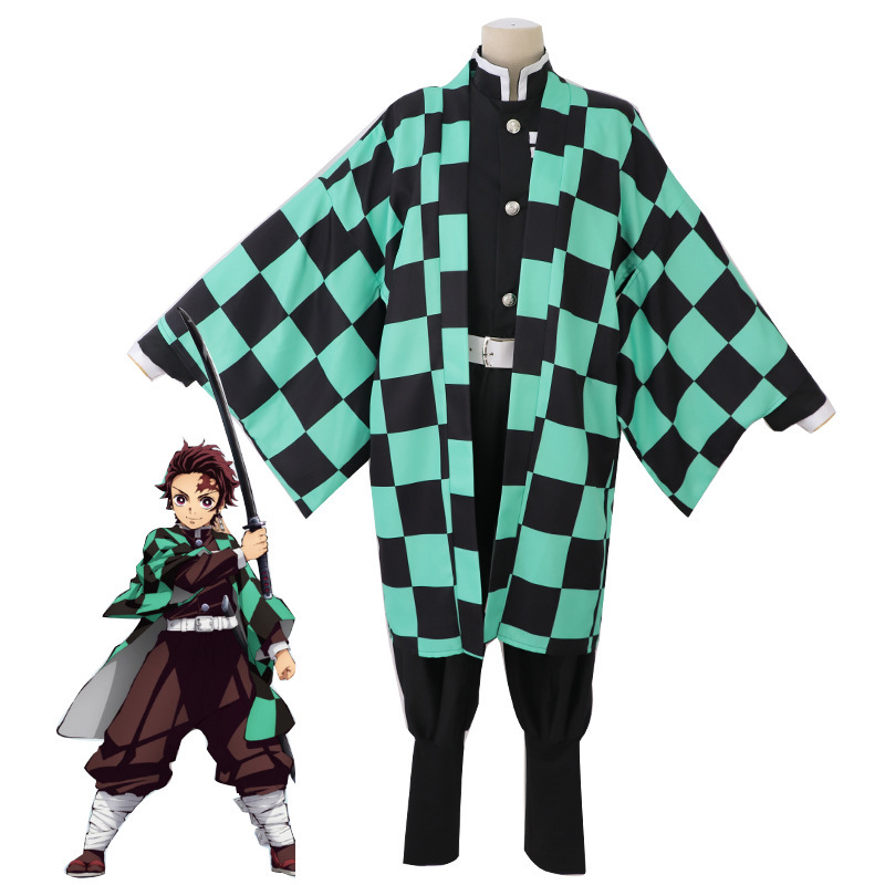 鬼灭之刃炭治郎灶门弥豆子我妻善逸富冈义勇cosplay服装批发 地摊