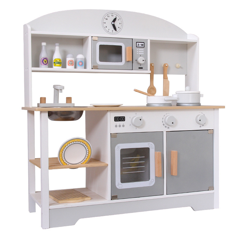 New Children's Wooden Simple Cooking Cooking Kitchenware Stove Combination Set Wooden Play House Kitchen Toys