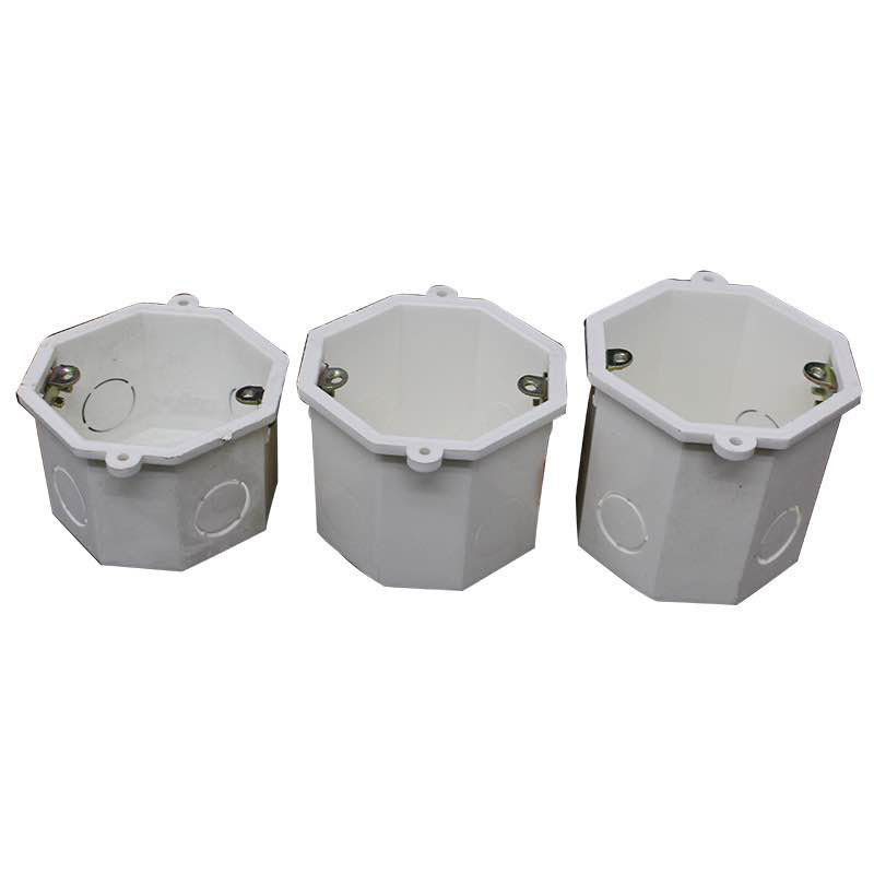 程鑫 暗装底盒八角司令箱灯头盒带耳灯头盒高位司令箱阻燃接线盒