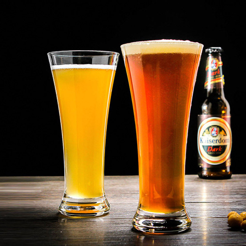 carlsberg嘉士伯精酿啤酒杯广口收腰果汁杯喇叭冷饮玻璃杯印logo