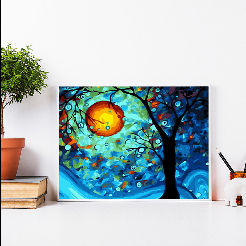 diy 彩色风景 数字油画 手绘画客厅墙壁装饰画 跨境爆款 厂家批发