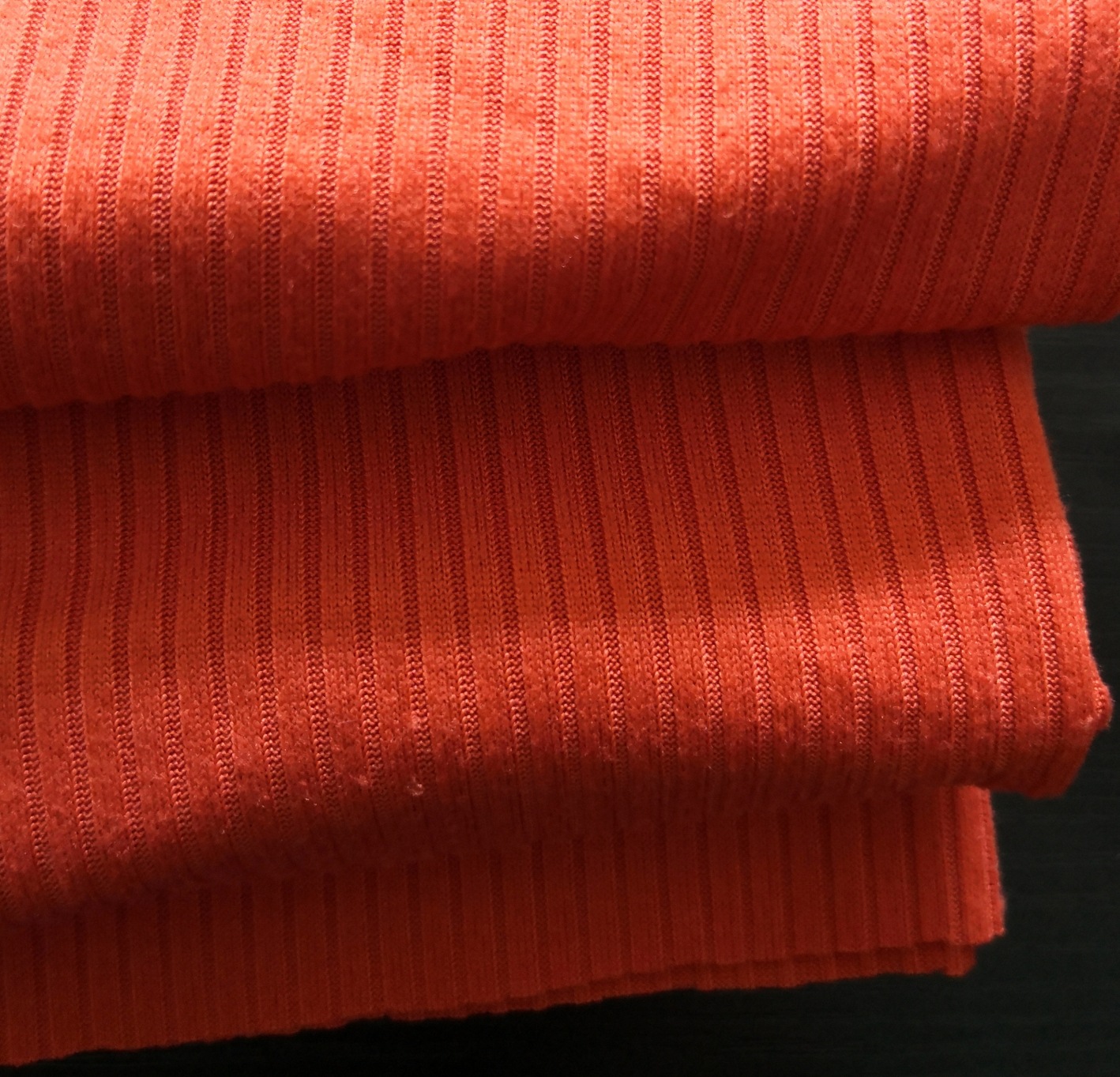 涤氨仿牛奶丝磨毛4x2罗纹面料时尚女装面料