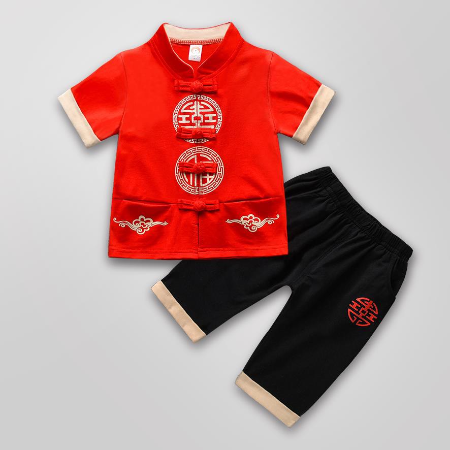 中国风汉服男童周岁礼服男宝宝抓周衣服男孩婴儿唐装夏1一岁2春秋