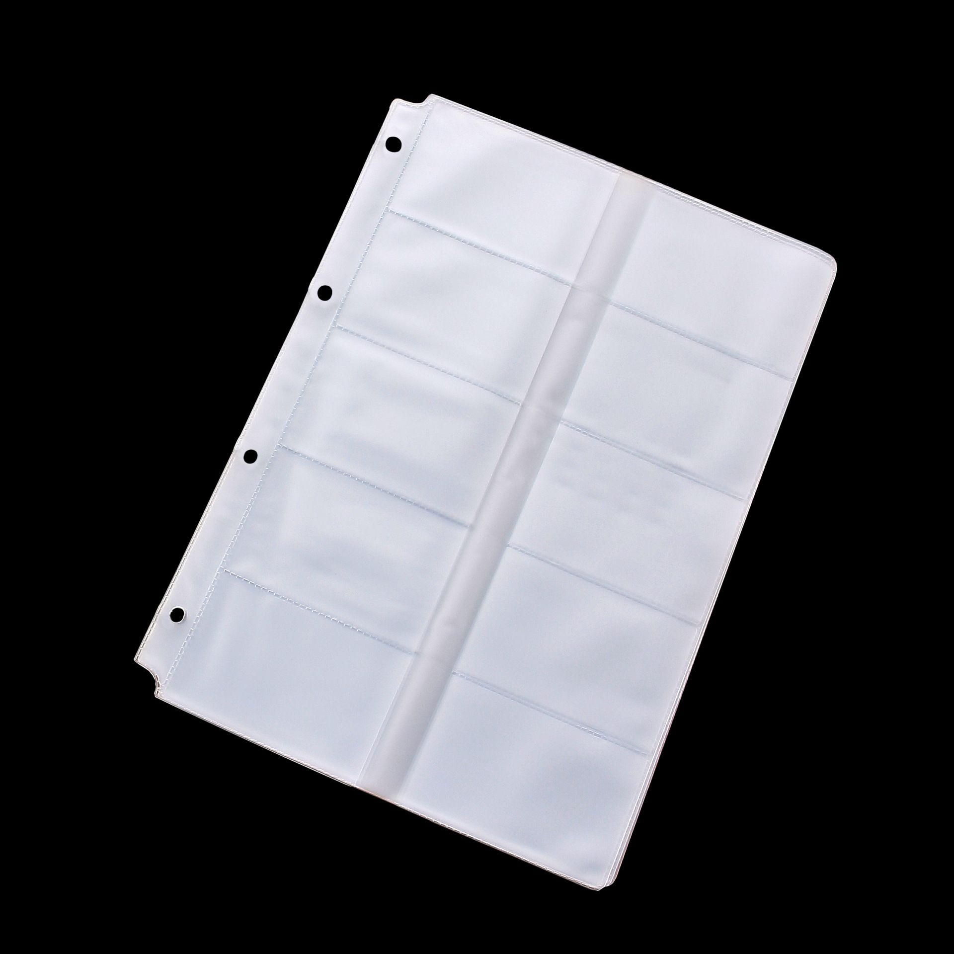 探伟a4活页透明膜名片册收纳pvc替换芯名片页4孔名片袋卡片收集册