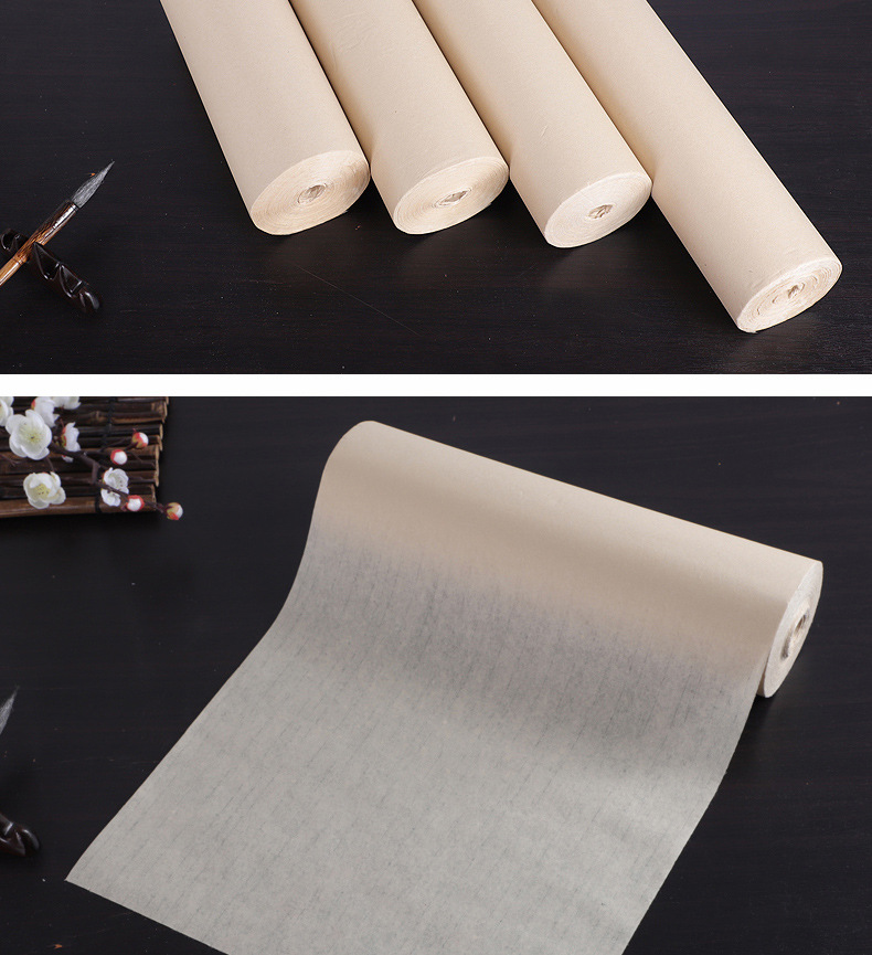 蝉翼宣纸长卷蝉衣毛边纸小楷书法半生熟纸薄纸书法临摹宣纸扎花宣