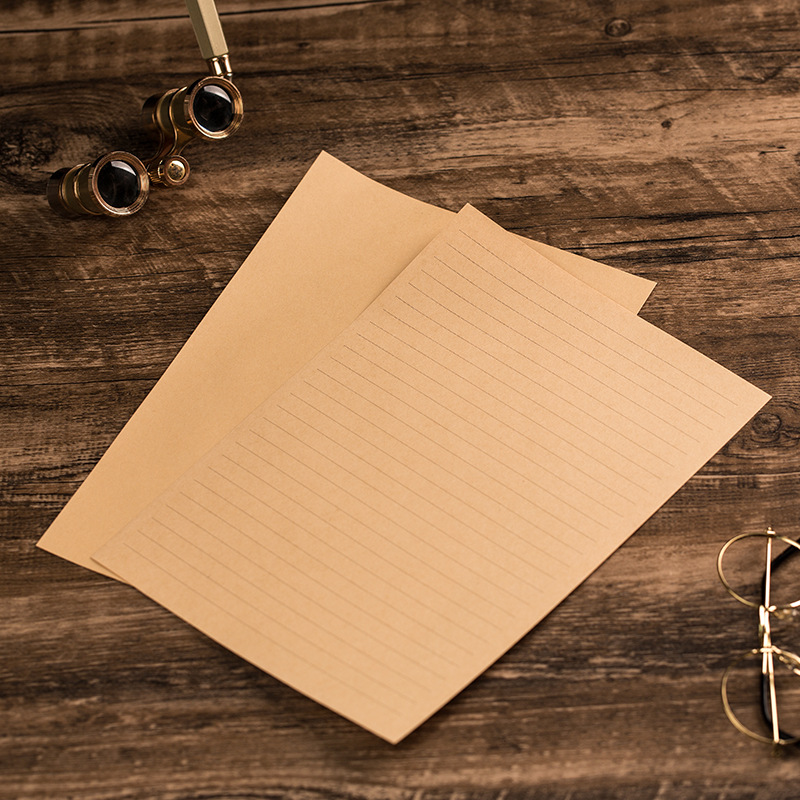 牛皮纸信纸复古古风古典情书书写纸折写信纸信封套装信笺简约批发