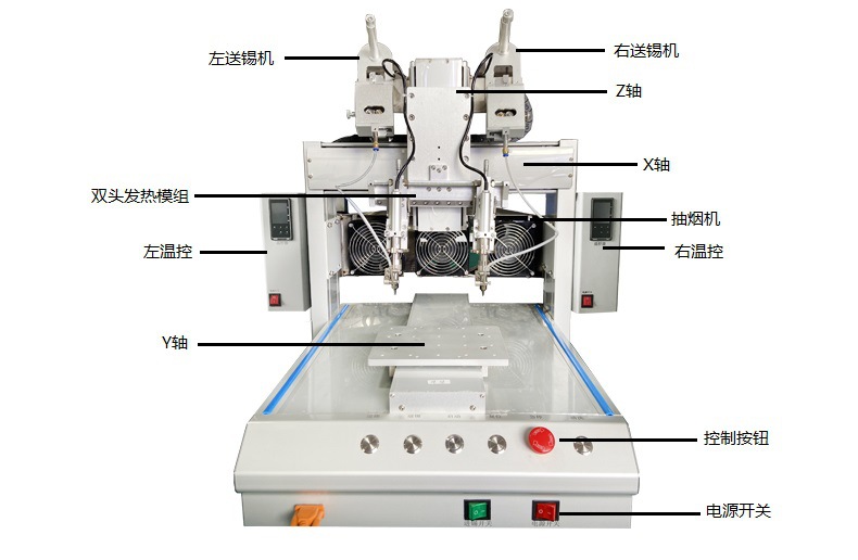 焊充电座三轴双头单工位自动焊锡机led灯带桌面型全自动焊锡机