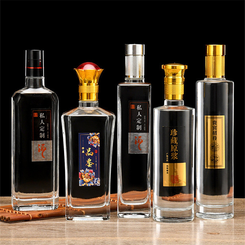 玻璃酒杯白酒厂家批发100ml小酒瓶果汁饮料瓶玻璃半斤装自酿果酒瓶