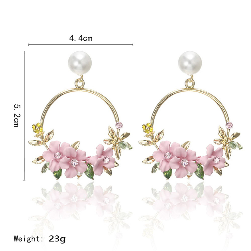 Korean Style Ins Internet Celebrity Same Style Flower Stud Earrings Sweet Polymer Clay Pearl Earrings Ear Jewelry Female Hot Sale at AliExpress