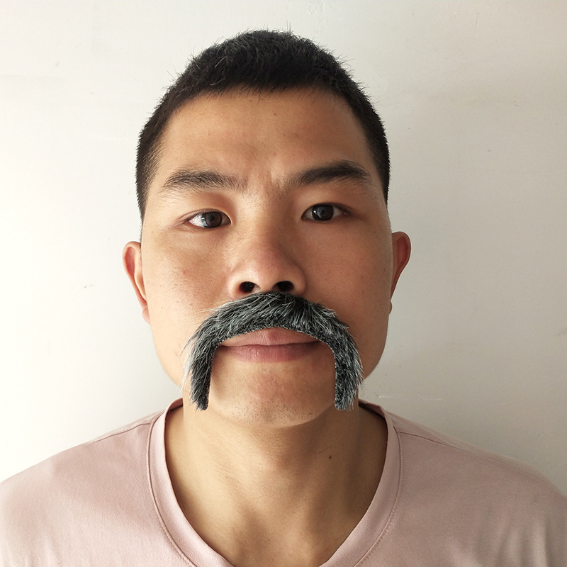 八字胡须 仿真胡子 黑灰色假胡子 万圣节cosplay胡子