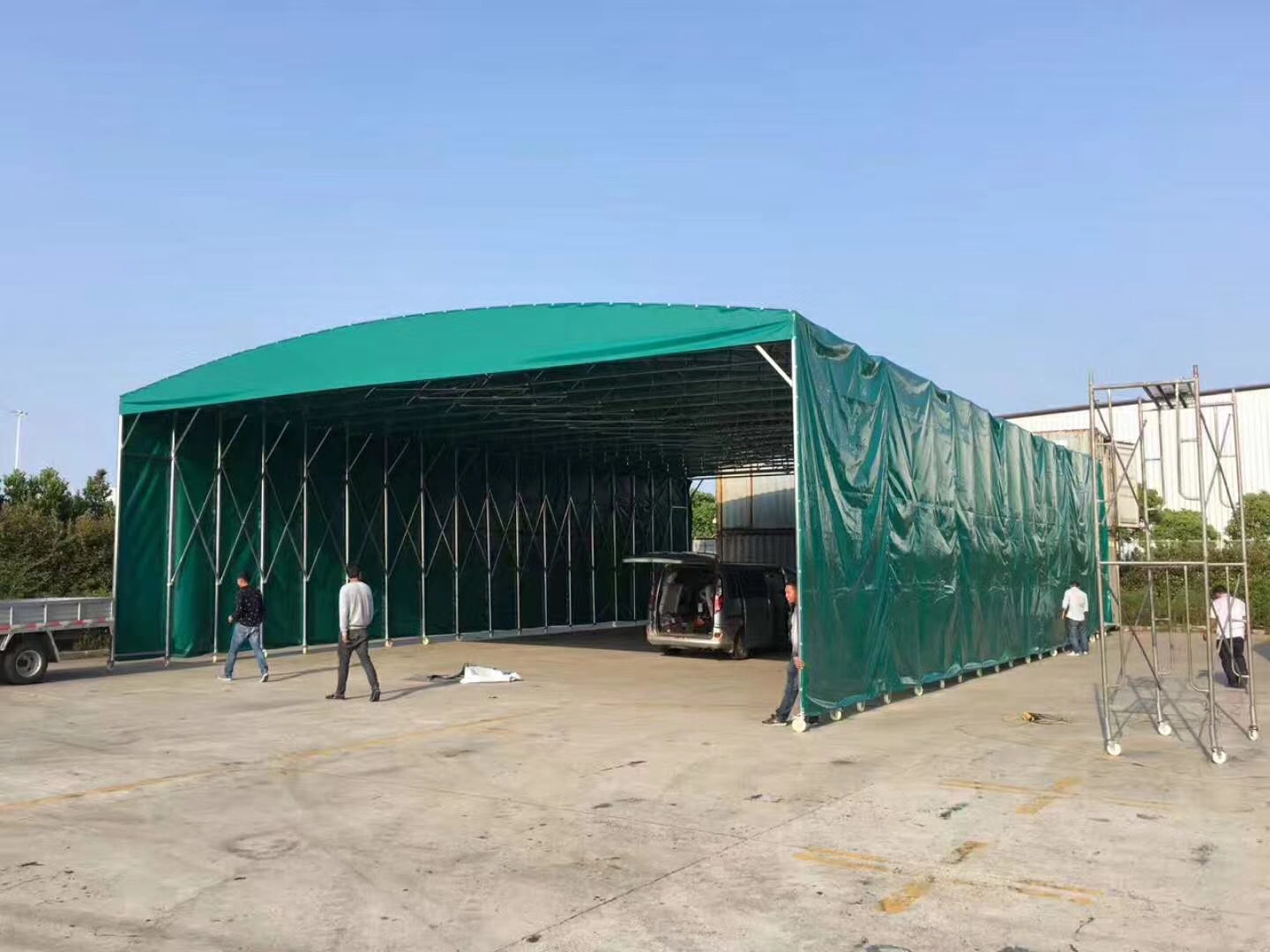 移动推拉棚 仓库推拉棚 夜宵大排档推拉棚 推拉蓬