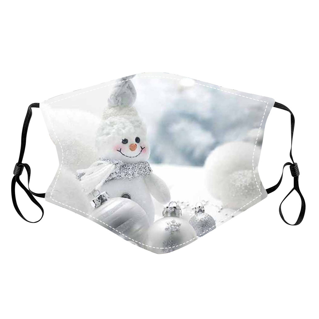 2020欧美跨境 圣诞节 圣诞老人 圣诞老人鹿 数码印花口罩 现货