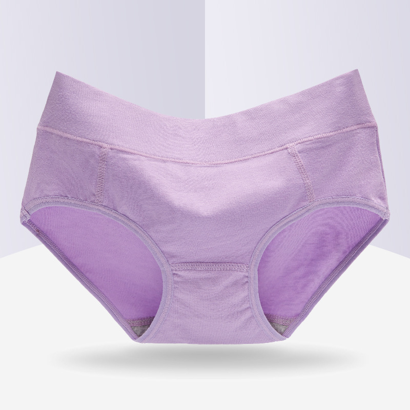 女士内裤女中腰纯色纯棉质面料大码性感少女生三角裤头