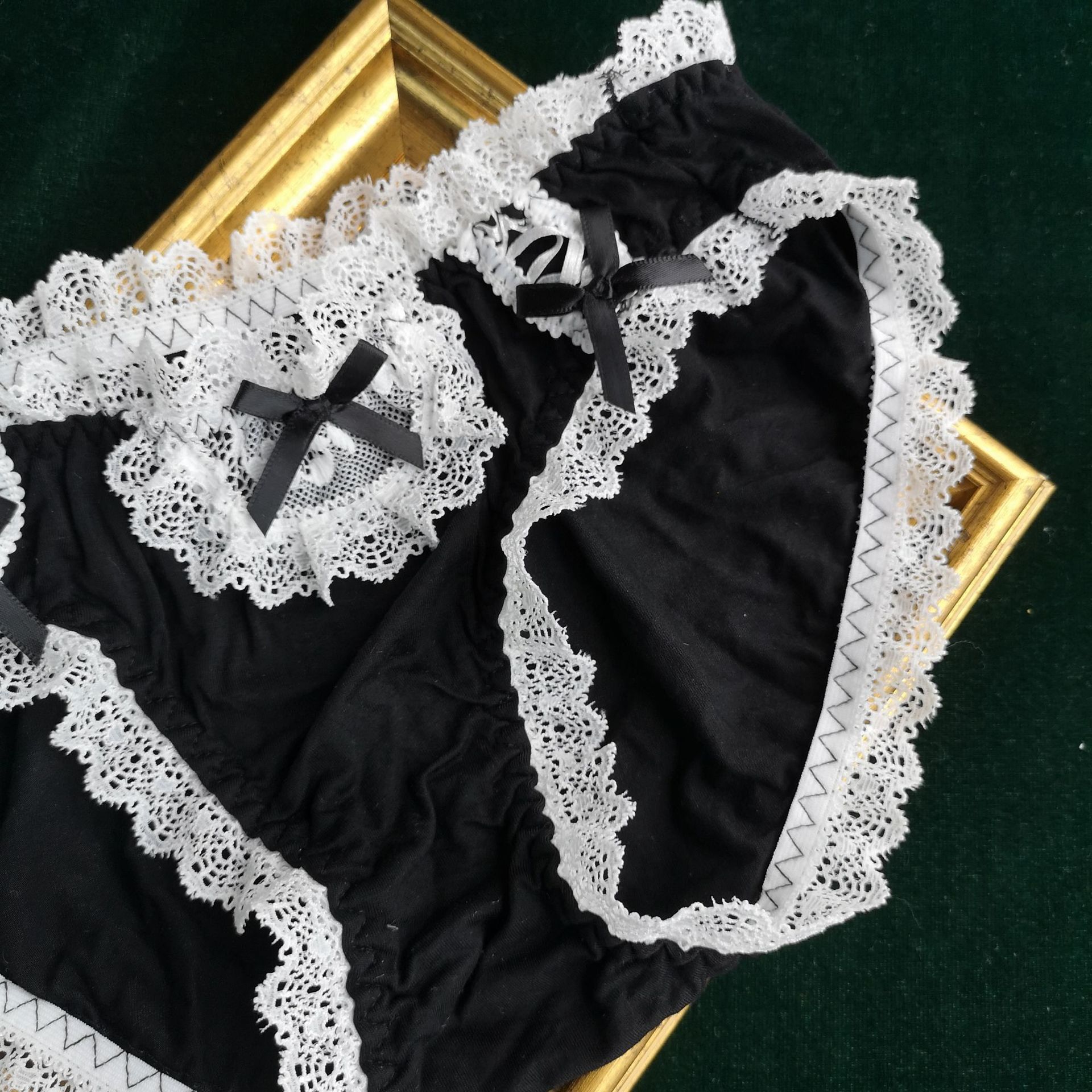 制服女仆莫代尔内裤暗黑 少女蕾丝低腰内裤棉质日系lolita风