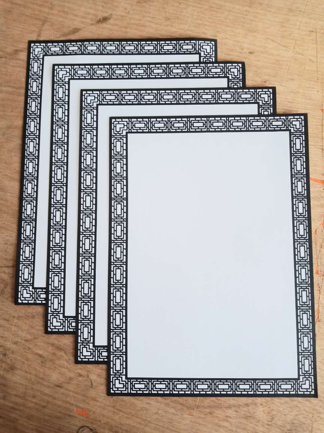 a4古风马克笔漫画仿镜片镜面边框裱边装饰绘画卡纸一件代发