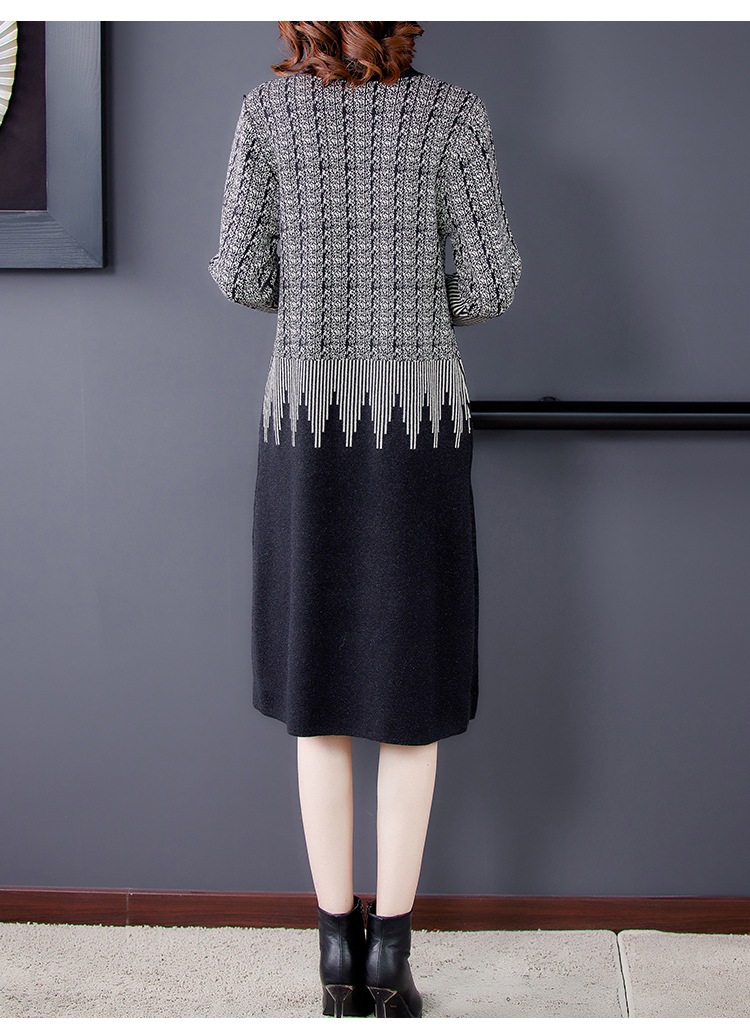 毛衣针织连衣裙女2020新款长袖中长款时尚气质优雅显瘦宽松复古裙
