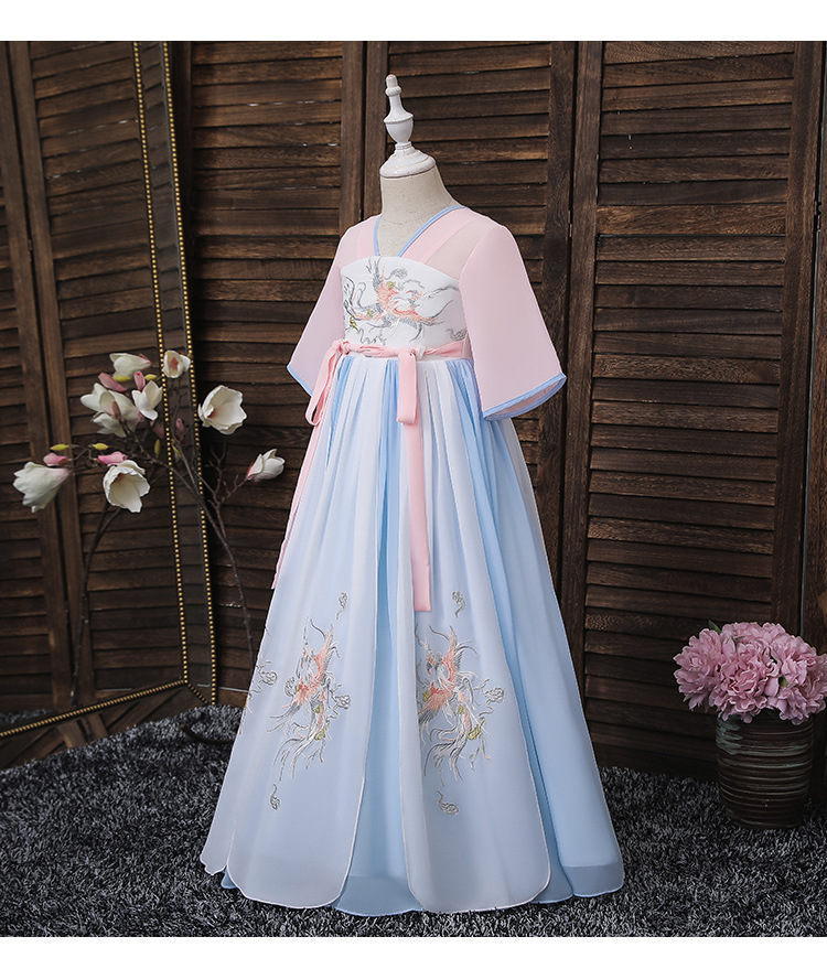 女童连衣裙夏季公主裙小女孩古装夏装汉服洋气儿童裙子童装礼服女