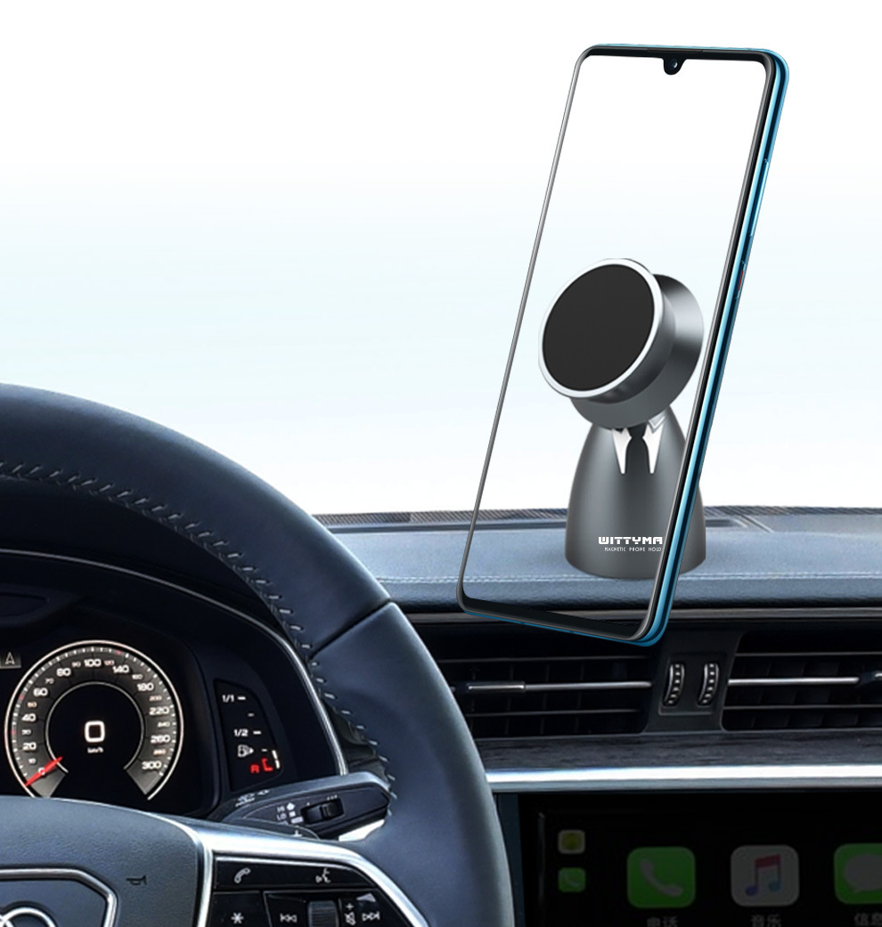 铝合金车载手机支架磁吸导航架汽车内支撑架子车上粘贴固定带铁片