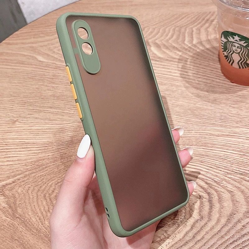 红米9a手机壳磨砂硬壳肤感撞色护眼精孔防摔全包保护套超薄男女款