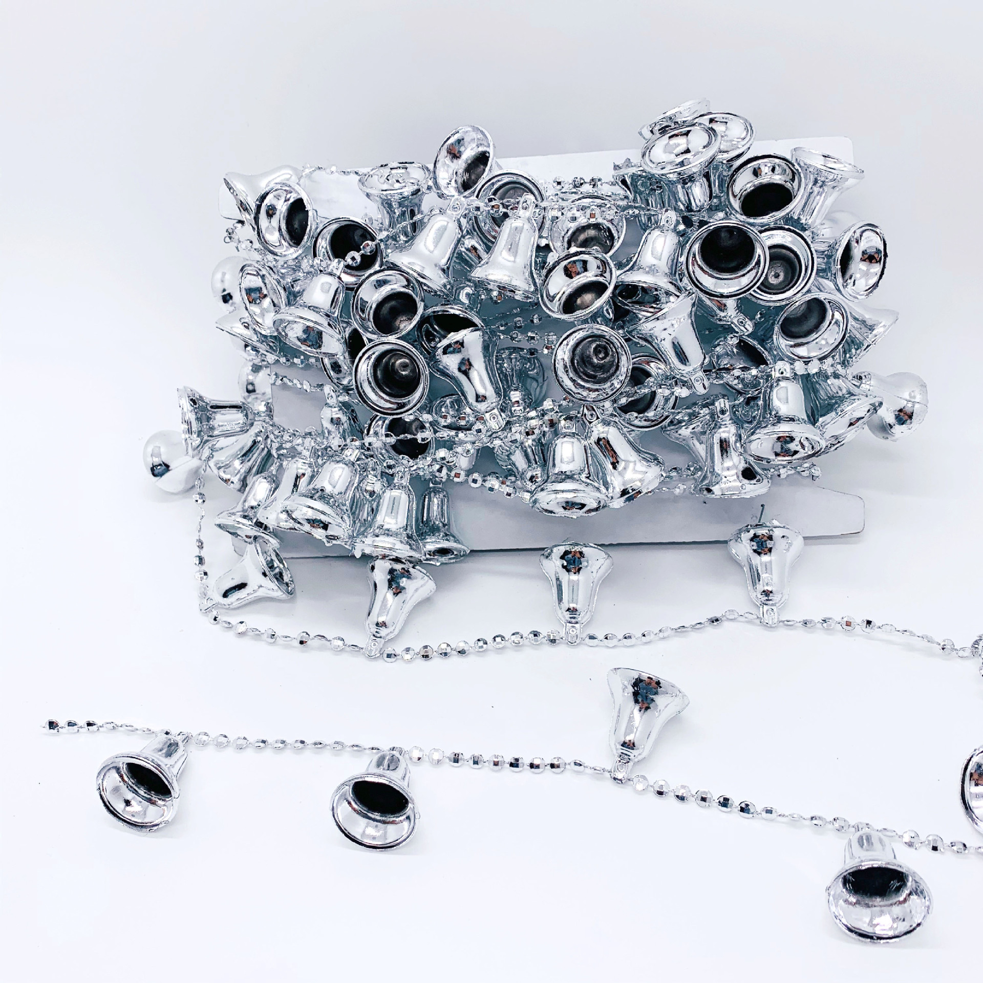 热卖新款大钟电镀diy手工材料圣诞树装饰挂件现场布置装饰连线珠