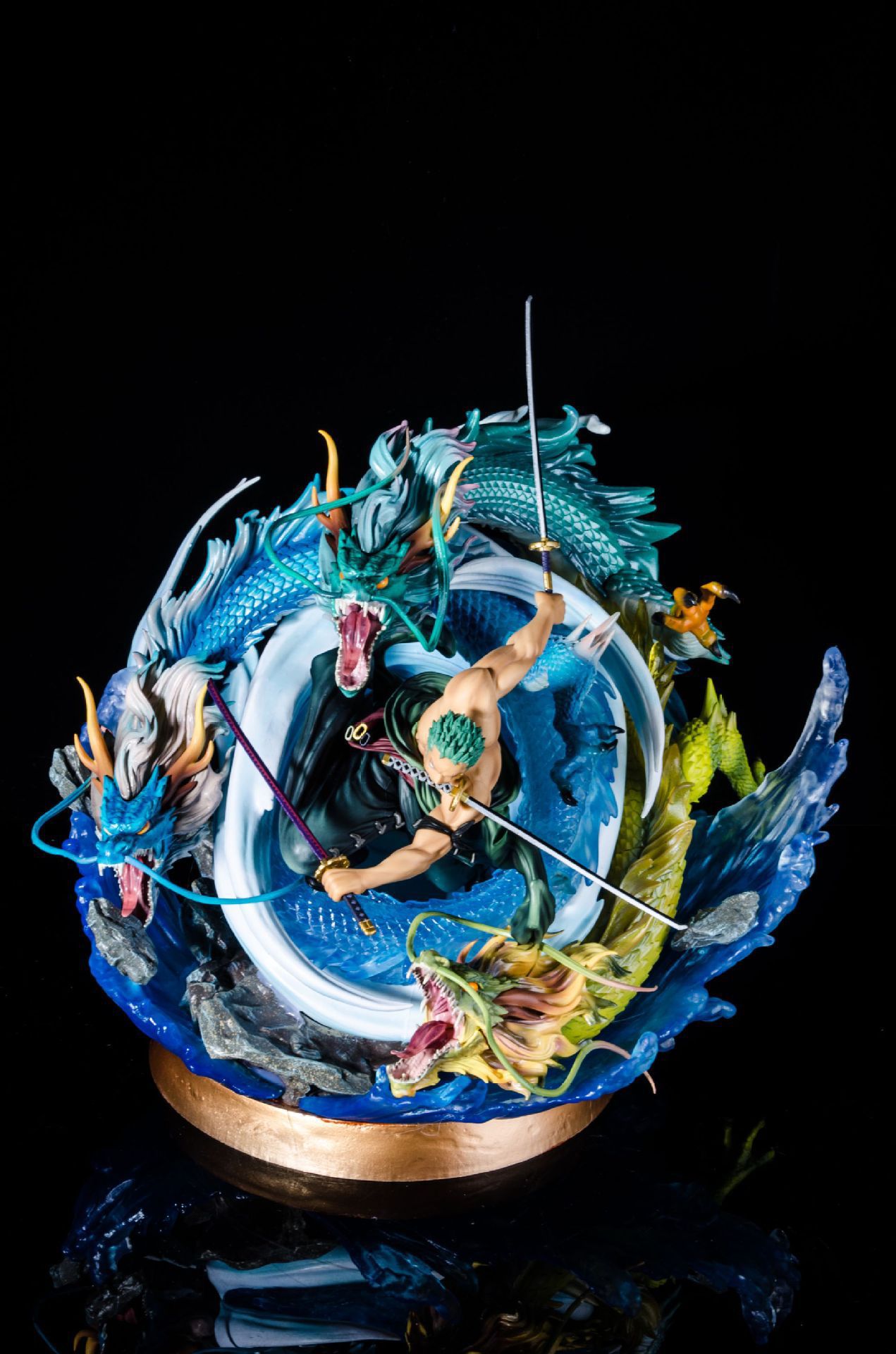 海贼王 gk 超大 三千世界 三头索隆 龙卷风 雕像 模型盒装手办