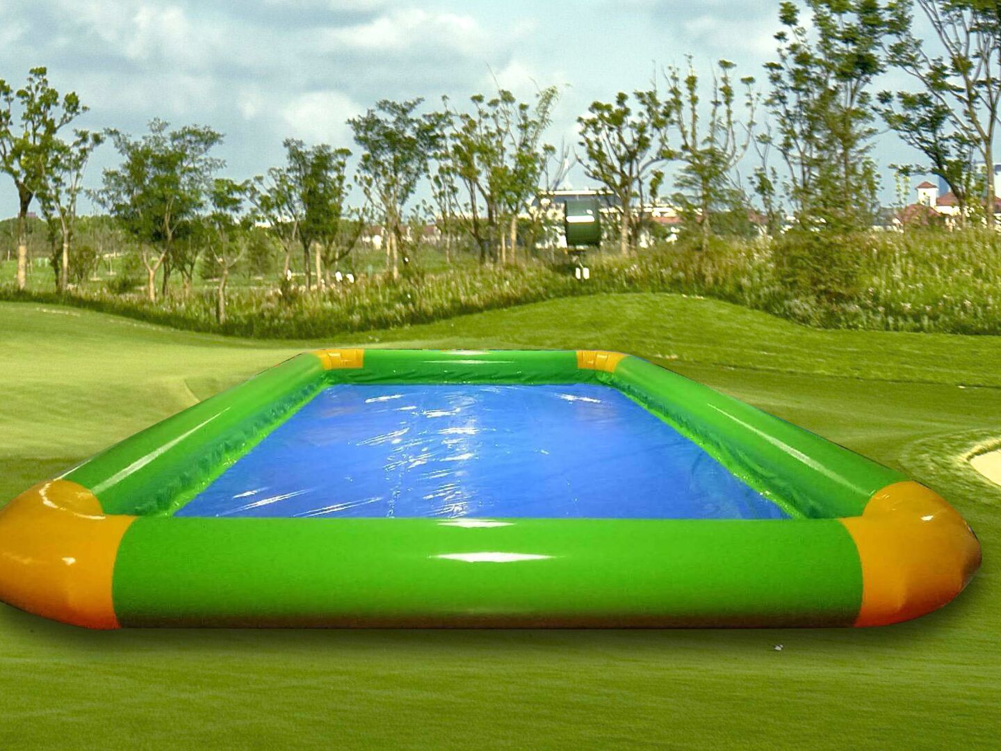 儿童游乐充气大型水上乐园手划船水池儿童钓鱼水池海洋球游泳池